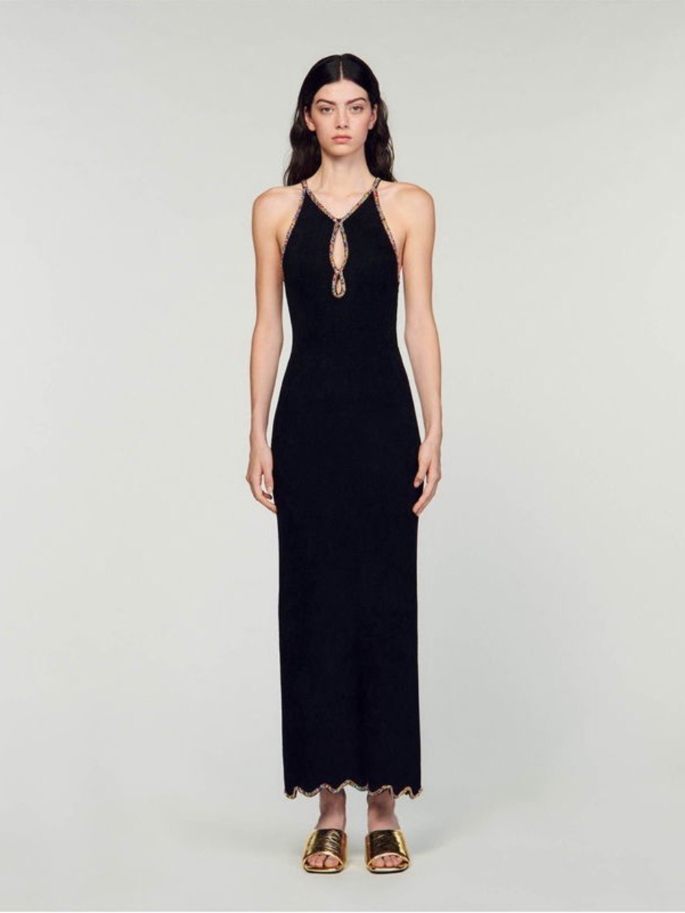 Sandro Jenna Velvet Maxi Dress size 36